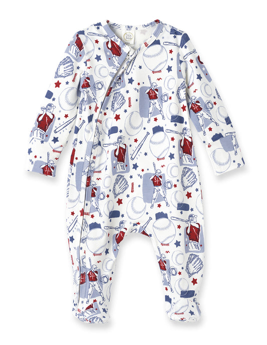 LV Zipper Romper-Batter Up by Tesa Babe in bamboo-cotton blend