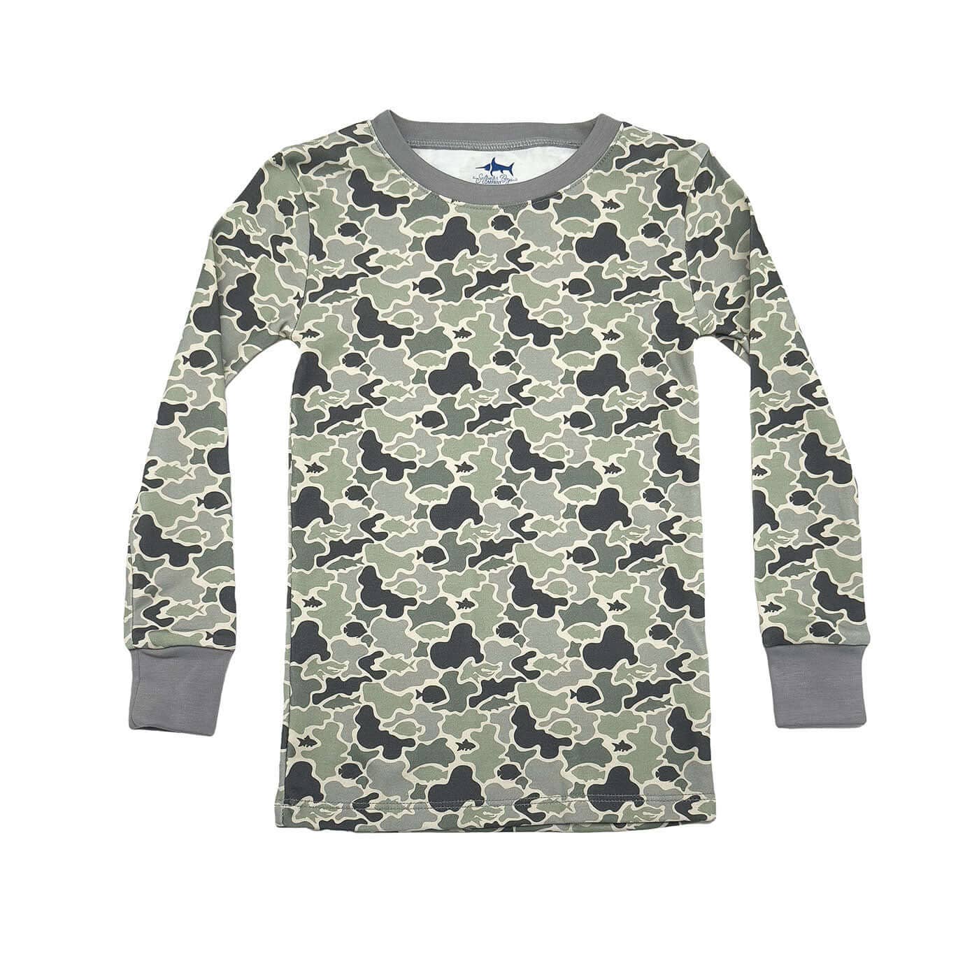 Saltwater Boys- Jekyll Pima 2 Piece Pajamas Camo Fish