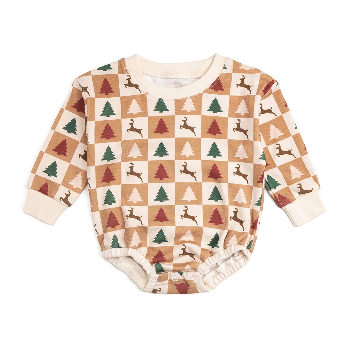 Cabin Christmas Long Sleeve Romper - Natural - Baby Clothing
