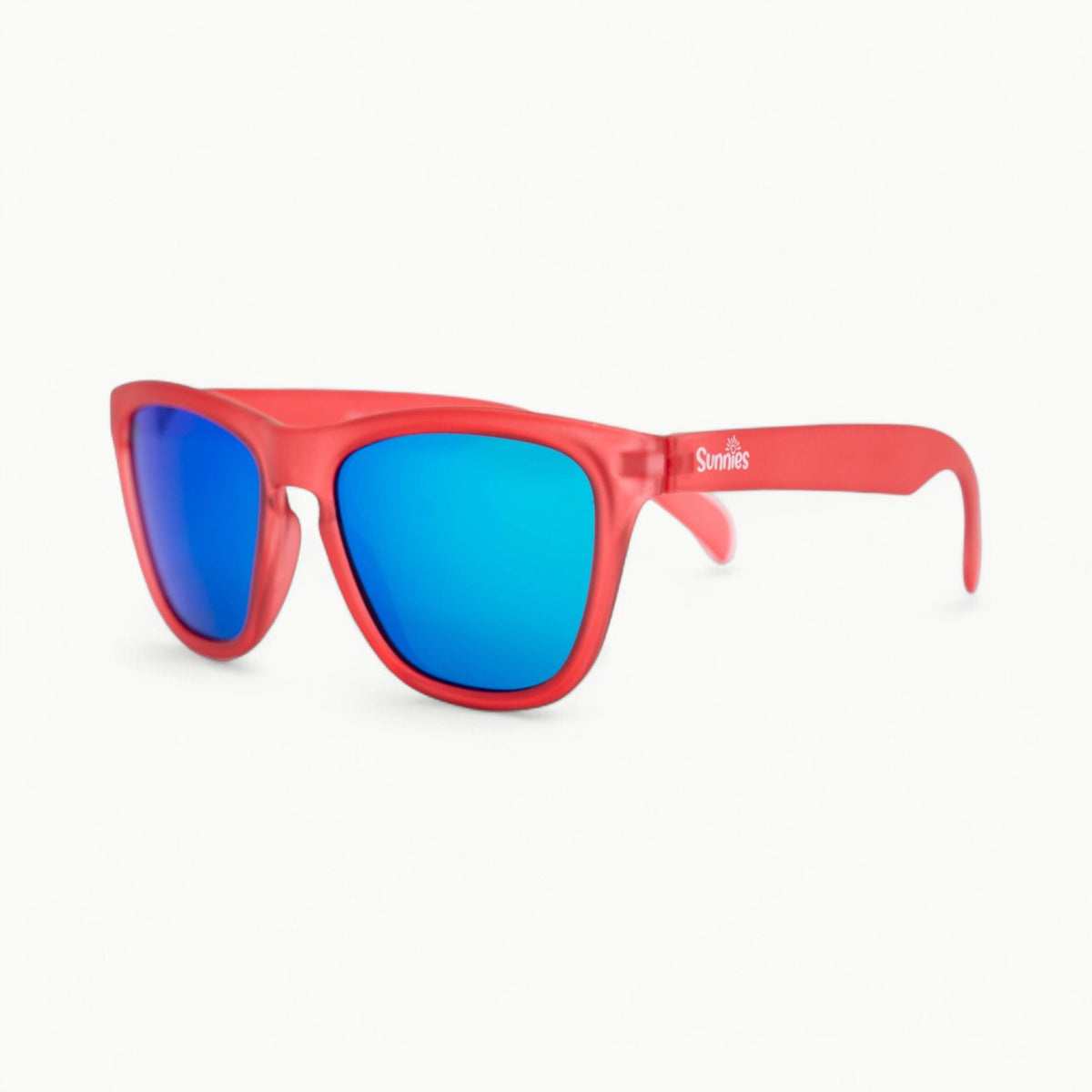 Red polarized sunglasses for ages 1–4 with UV protection and anti-slip frames by Sunnies Shades
