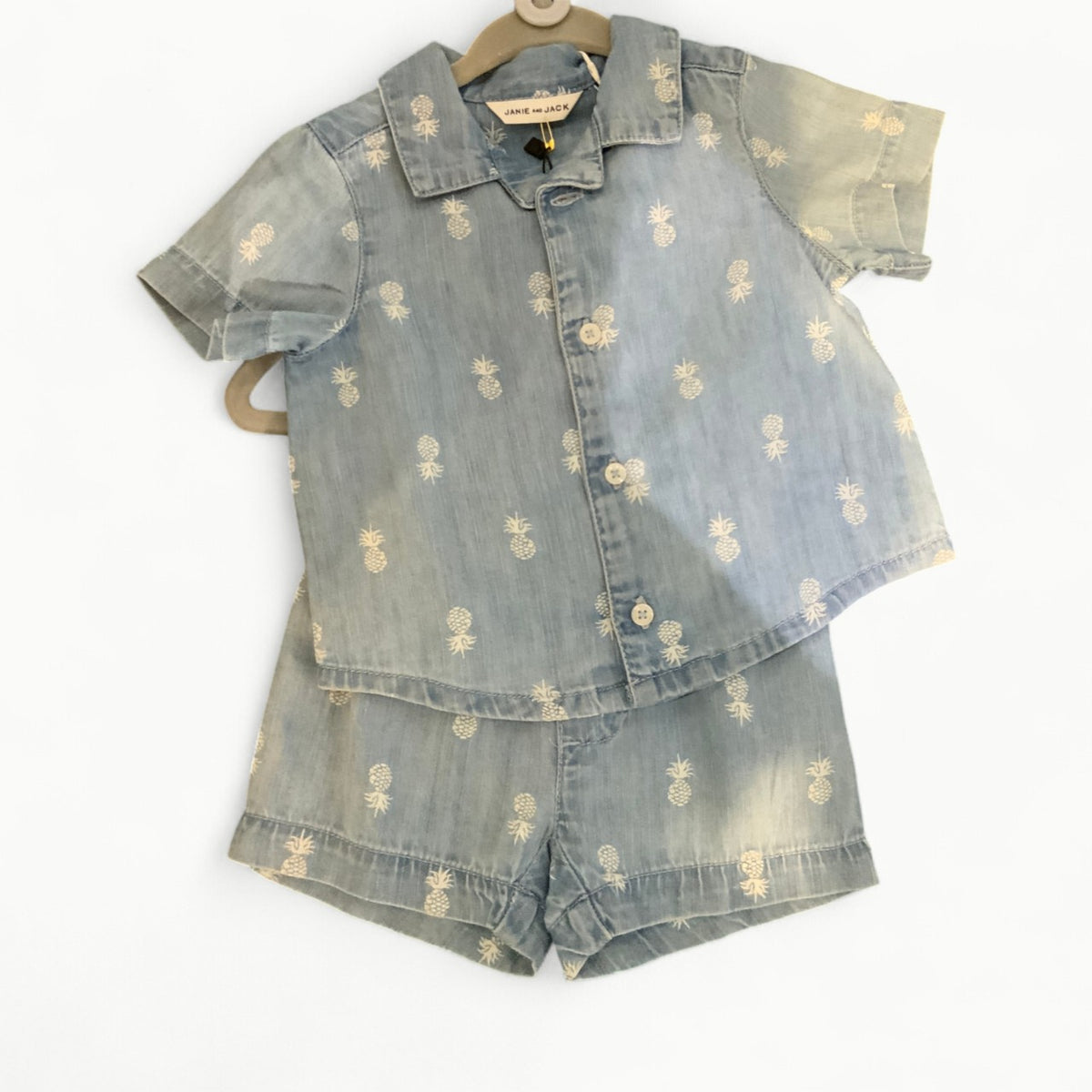 Blue Pineapple Cabana Set by Janie and Jack, featuring refined tropical pineapple print