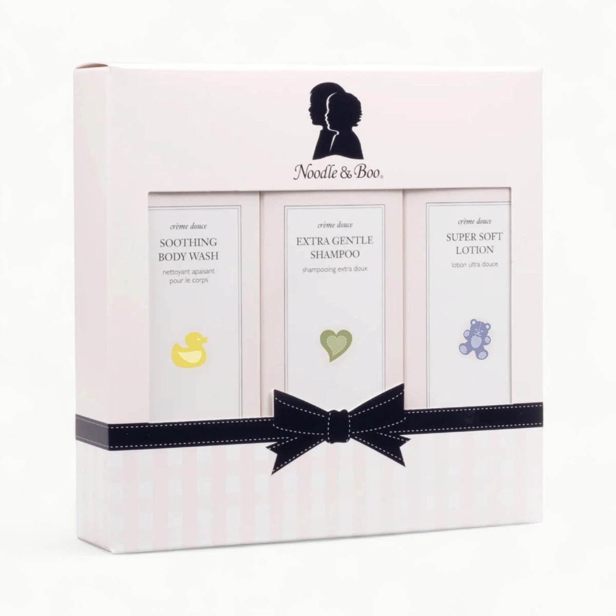 Noodle & Boo Starter Gift Set containing shampoo, body wash, and lotion for babies
