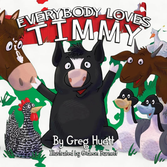 Everybody Loves Timmy picture book cover by Sourcebooks, featuring farm animal characters