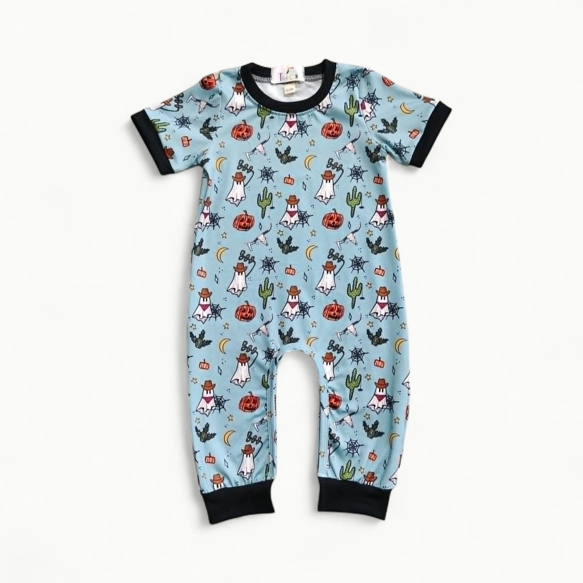 Ghostly Friends Infant Romper in natural tones by TWOCAN/Wellington, refined children's clothing