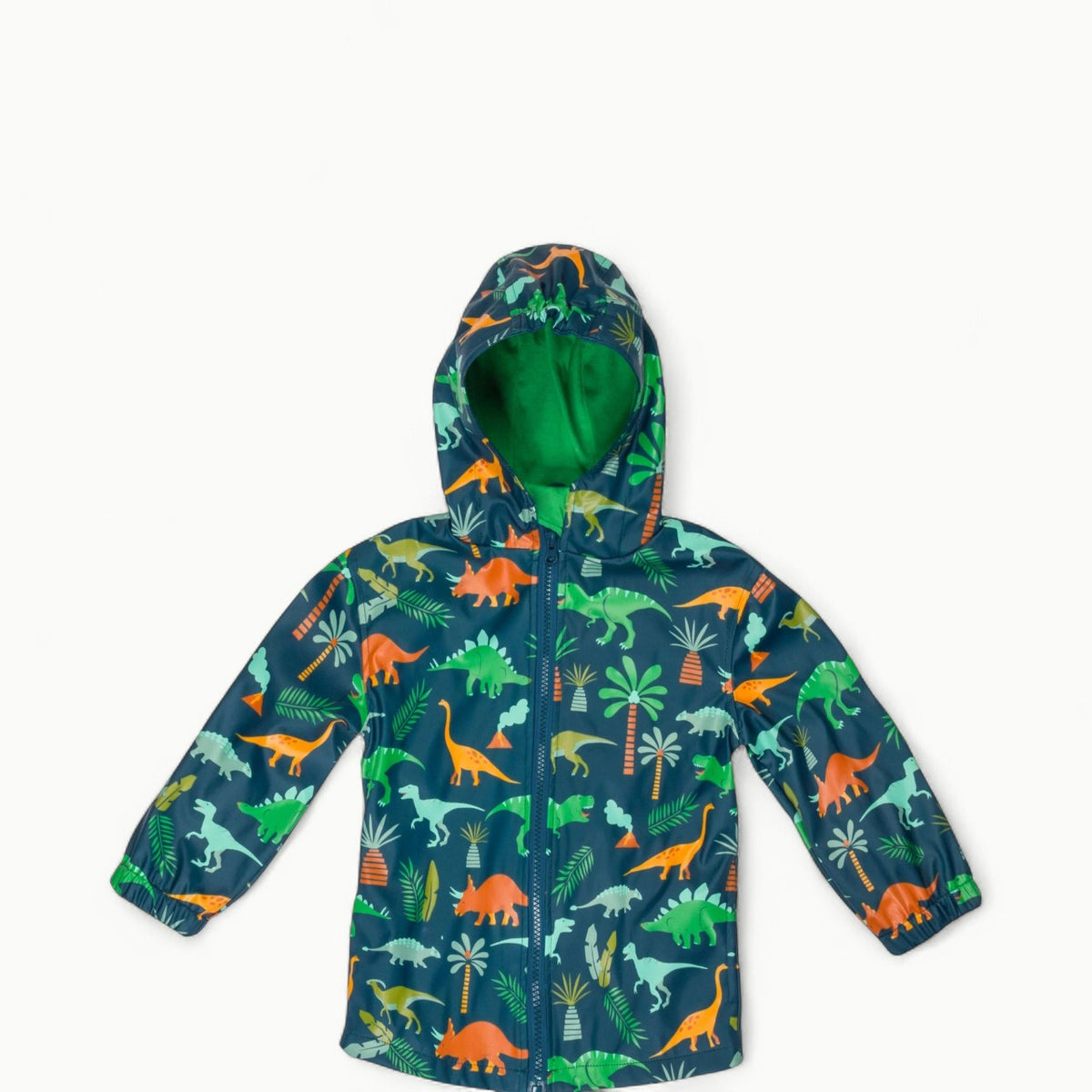 Stephen Joseph raincoat with zipper closure and adjustable cuffs, polyurethane with cotton lining