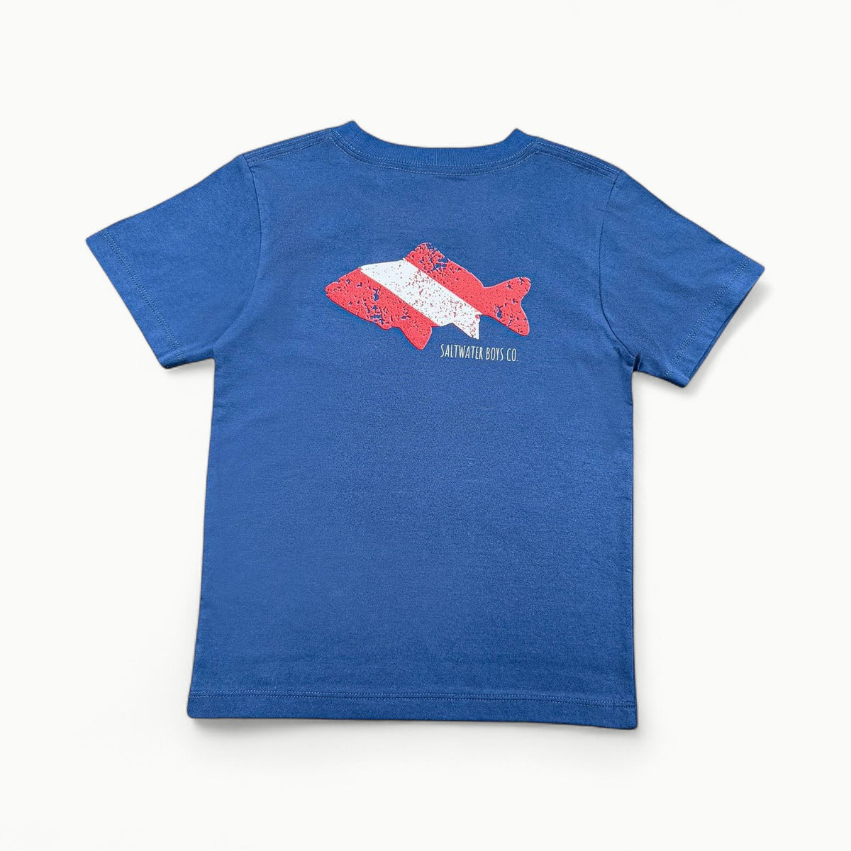 Boys navy dive flag graphic pocket tee, 100% Peruvian cotton by Saltwater Boys