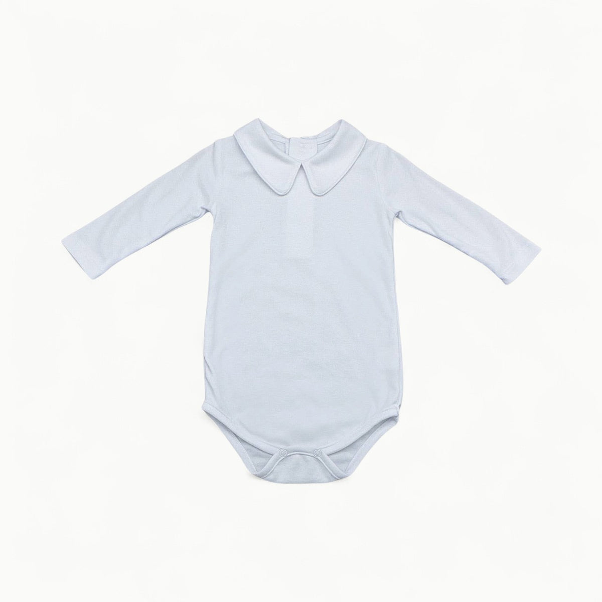 Hart Onesie in white by Saltwater Boys, featuring Peter Pan collar and snap closures