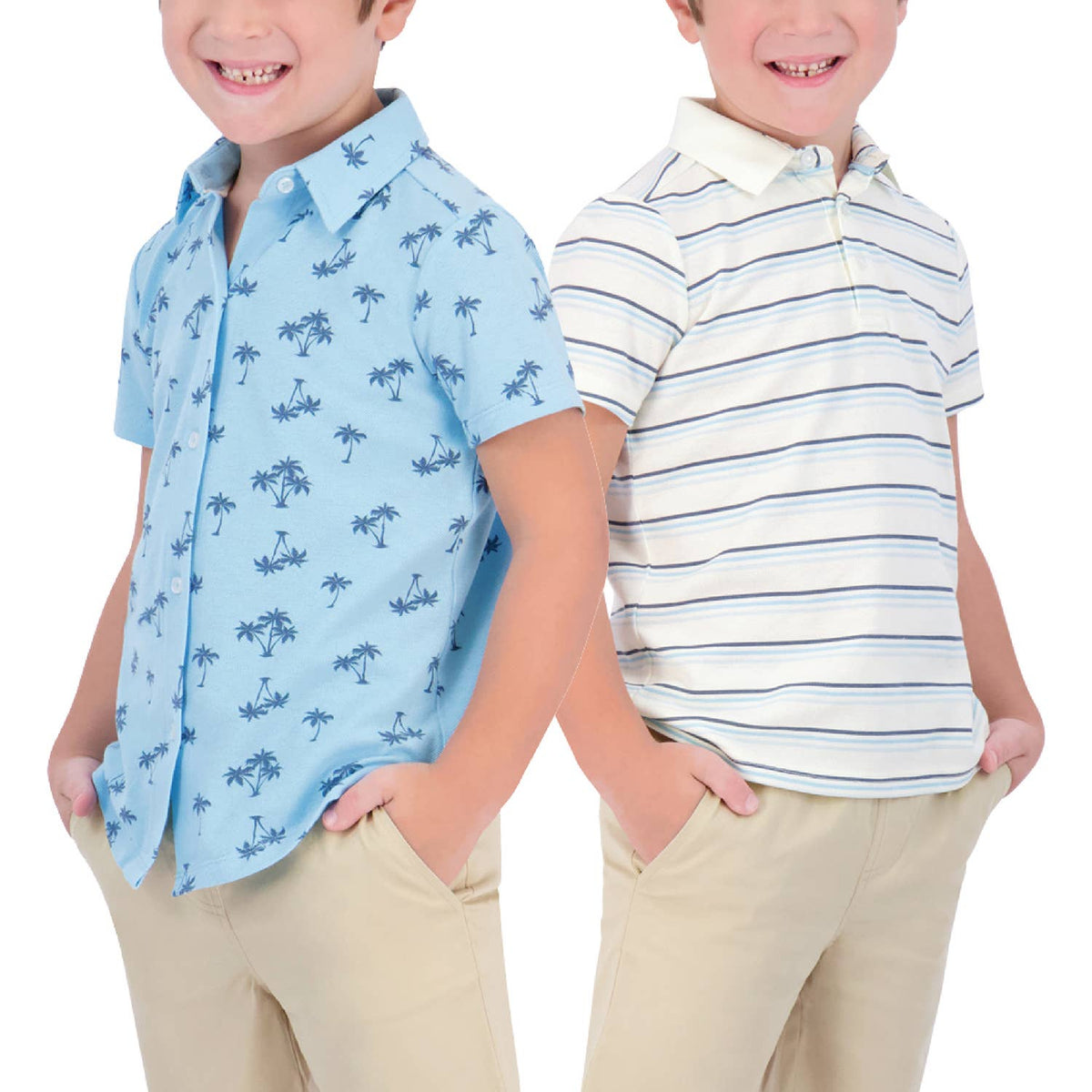 Boys 3-Piece Button-down Set - Blue