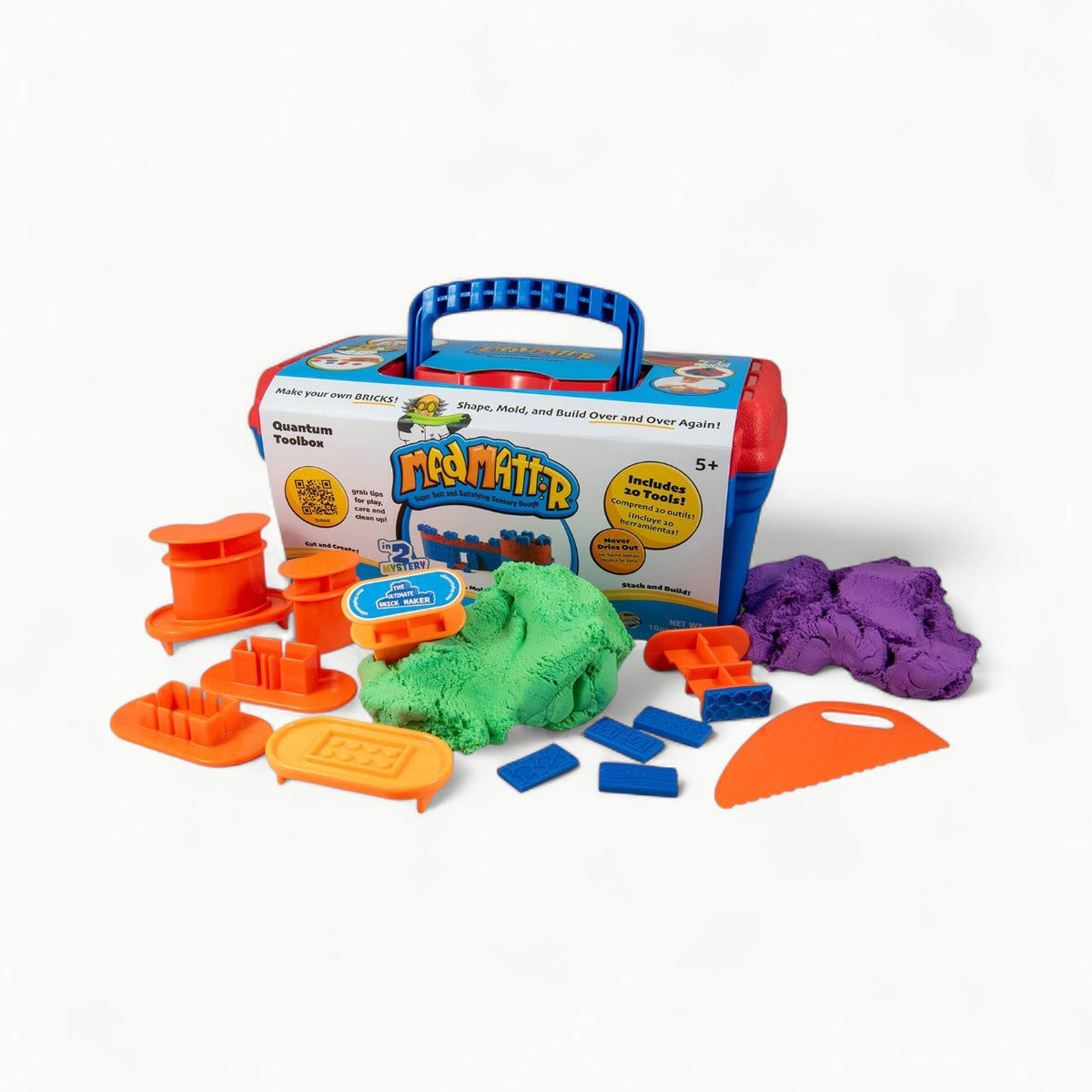 Quantum Tool Box activity toy with 20 tools and Mad Mattr moldable compound.