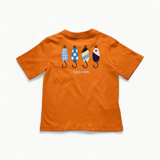 Asher-Orange Fishing Lure Graphic Pocket Tee