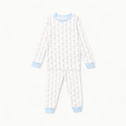 Grayson 2pc Pajama Pant Set in Easter Bunny Blue by Lila & Hayes