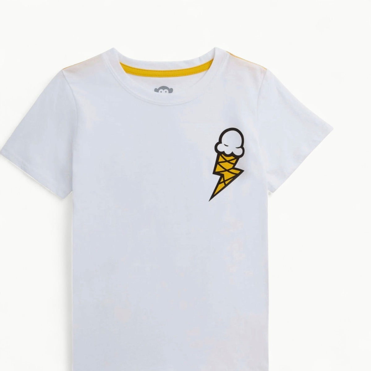 White crewneck short sleeve tee with skateboarding bigfoot graphic by Appaman