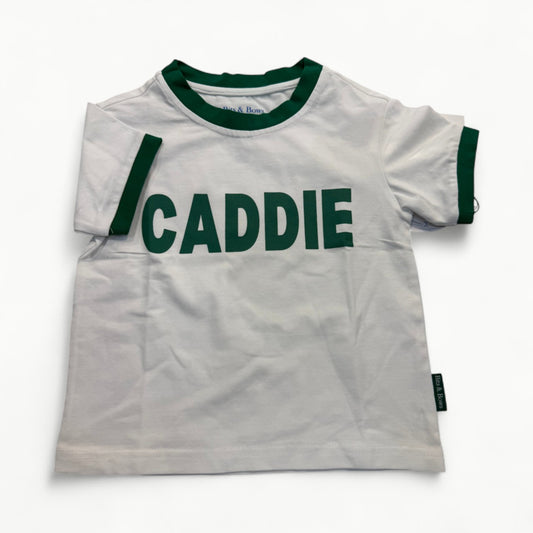 Caddy White Tee w/ Green Trim