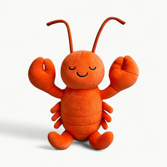 Bubba the Crawfish SquishySnuggle plushie, 8 inches tall, ultra-soft plush fabric with wired antennae and stitched details