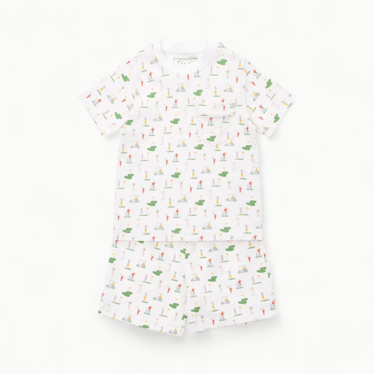 Charles Short Set Golf Life by Lila & Hayes—boys' Pima cotton pocket tee and pull-on shorts