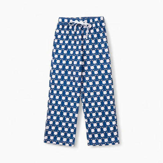 Beckett Hangout Pant in Up at Bat—soft Peruvian Pima cotton pull-on loungewear with drawstring waistband