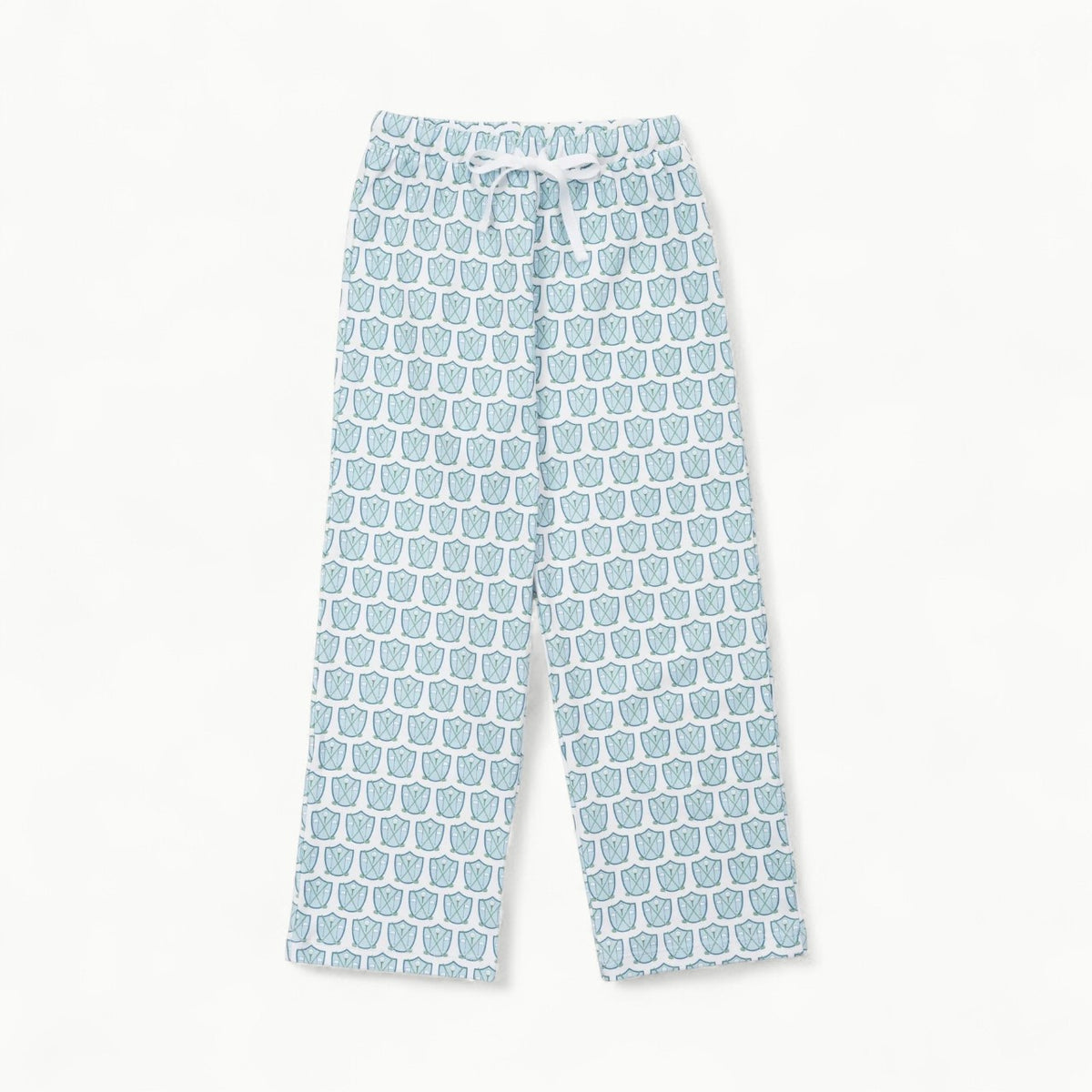 Beckett Hangout Pant in Golf Crest Blue—relaxed boys' loungewear in 100% Pima cotton