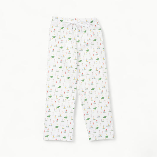 Beckett Hangout Pant in Golf Life by Lila & Hayes—relaxed Pima cotton pull-on pants with drawstring waistband