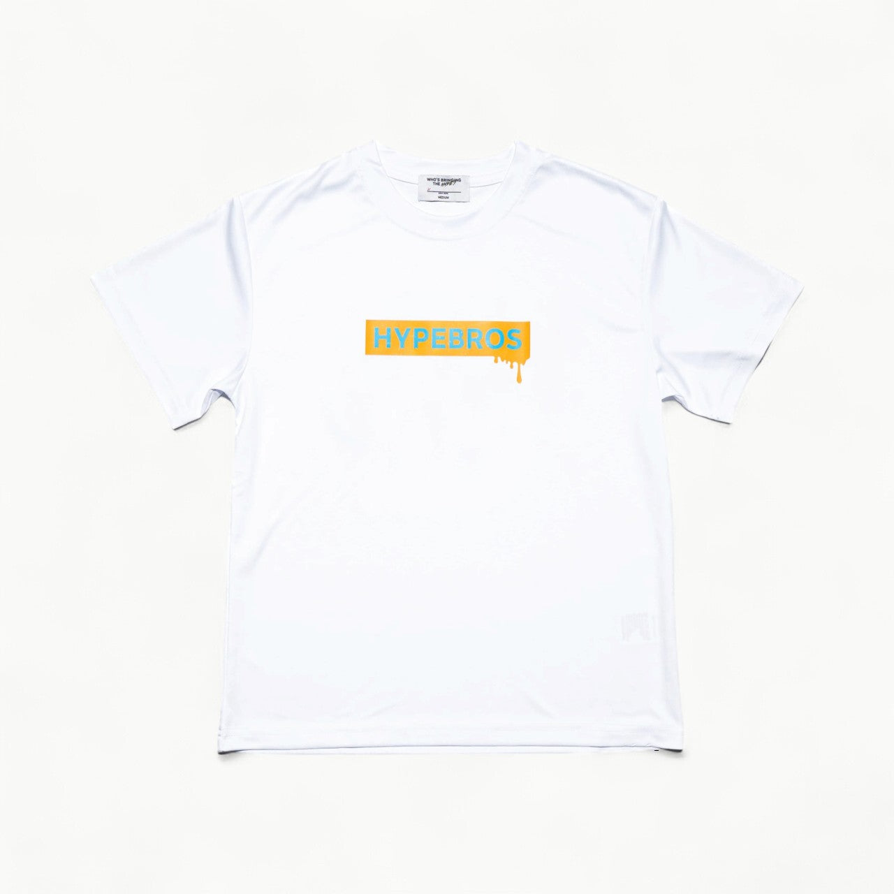 Hype Bros Dripped In Hype Tee with dripped paint graphic on front and HB logo on back