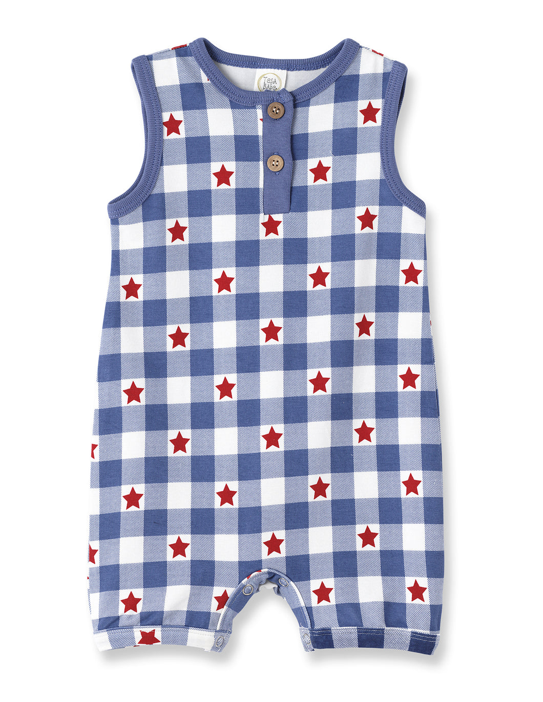 Tesa Babe, Short Romper-Patriot Plaid