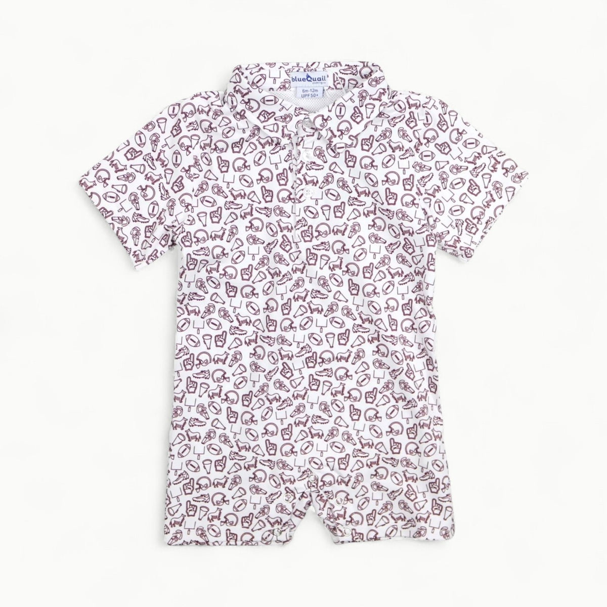 Kickoff Maroon Polo SS Romper