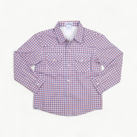 Trinity Plaid Pearl Snap LS Shirt
