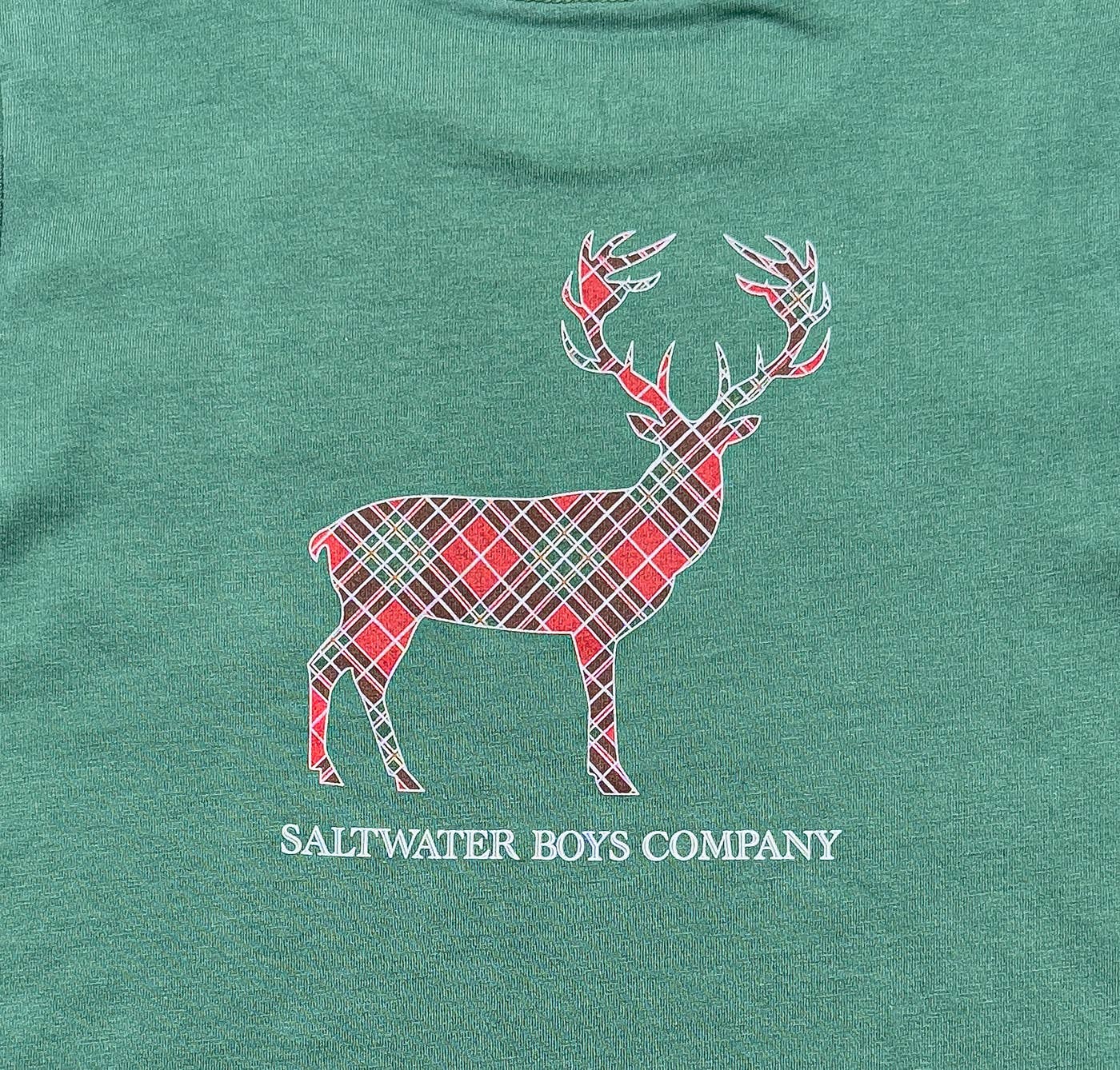 Boys Plaid Deer Graphic Tee