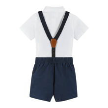 Load image into Gallery viewer, Andy &amp; Evan - Infant Short Sleeve Suspender Set | Spring Gentleman | Navy
