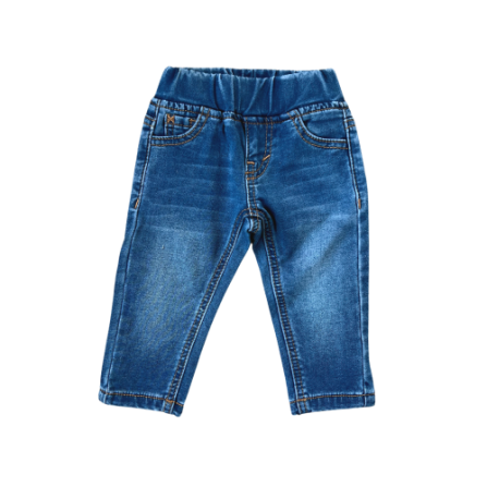 Baby Sprouts denim jeans in mid-blue wash, heirloom-quality basics