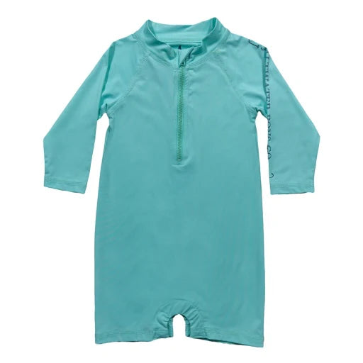 Tybee Rashguard Romper-Aqua