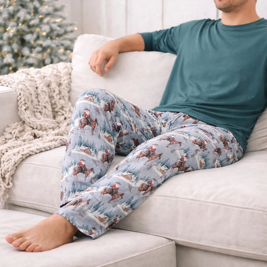 Adult Cowboy Christmas Bamboo Pajama Pants