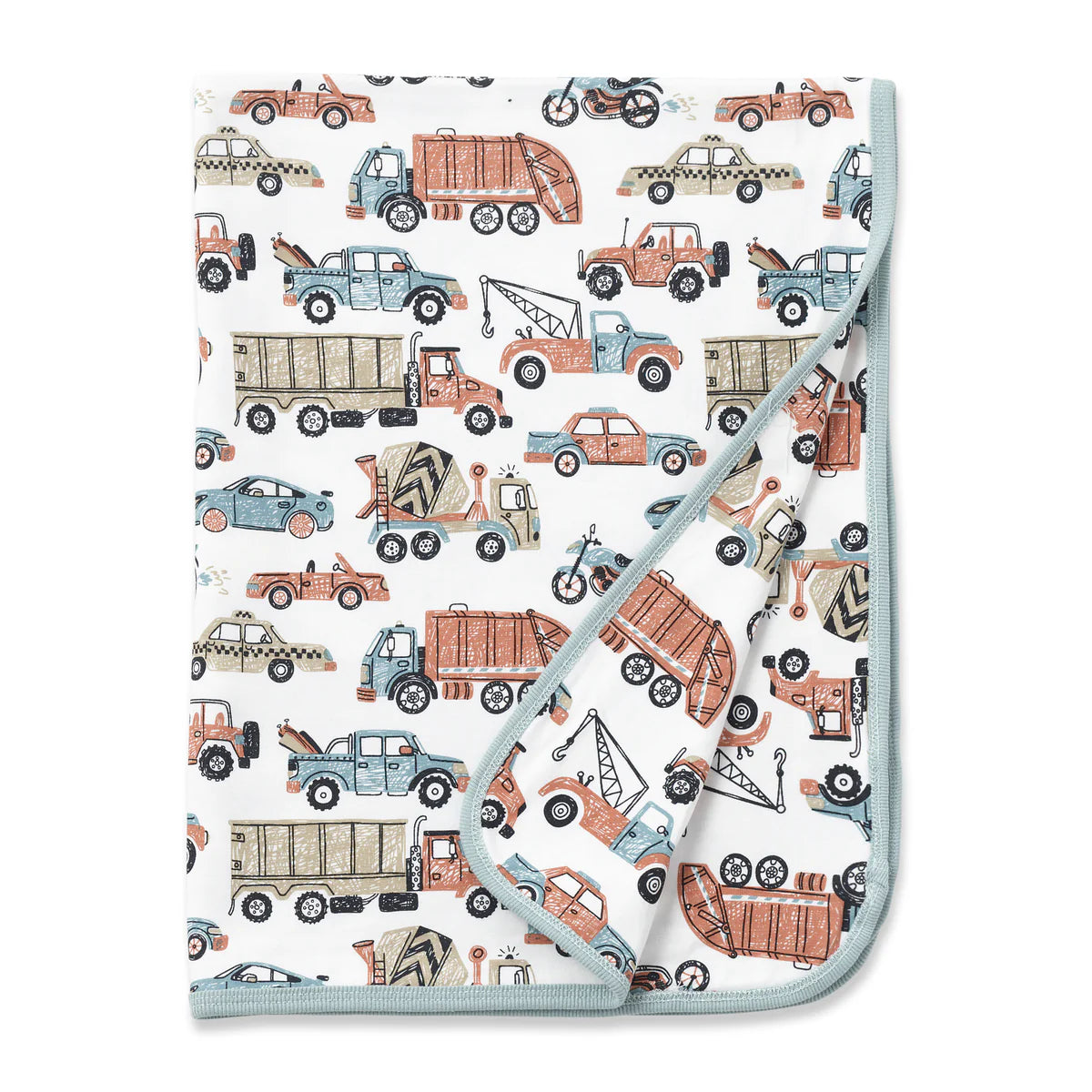 Let's Ride Stroller Blanket in Dusty Blue by Tesa Babe, 30" × 22"