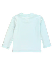 Load image into Gallery viewer, RuffleButts + RuggedButts - Boys Spun Sugar Long Sleeve Logo Rash Guard Blue
