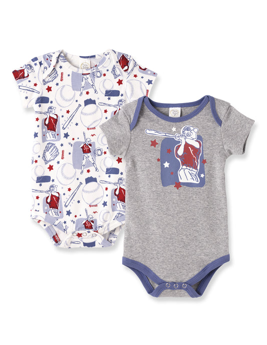 Tesa Babe Batter Up short sleeve bodysuits, two-piece set in refined neutral tones