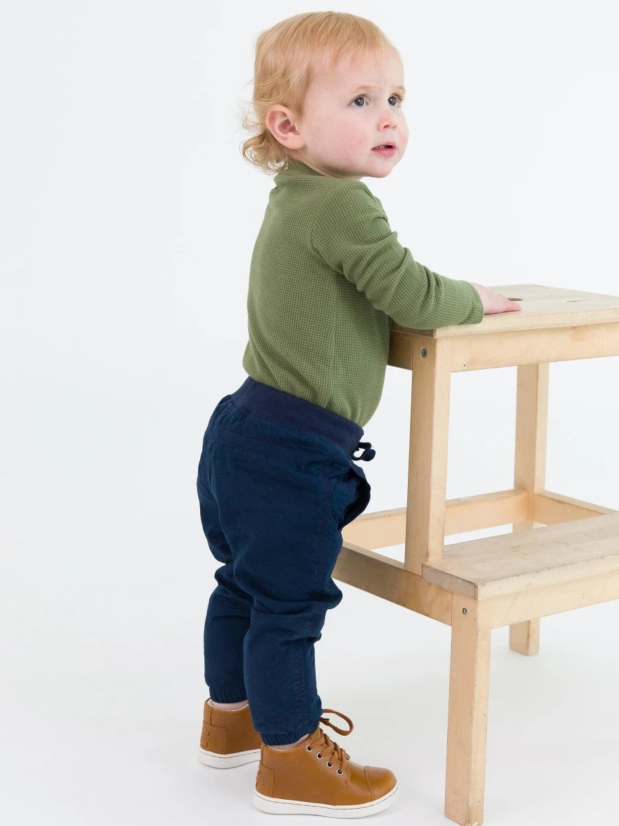 Rugged Butts Waffle Knit Henley Bodysuit - Dusty Olive