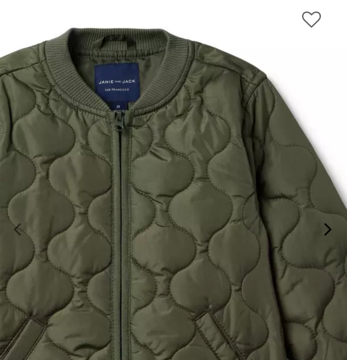 OLIVE QUILTED BOMBER JACKET