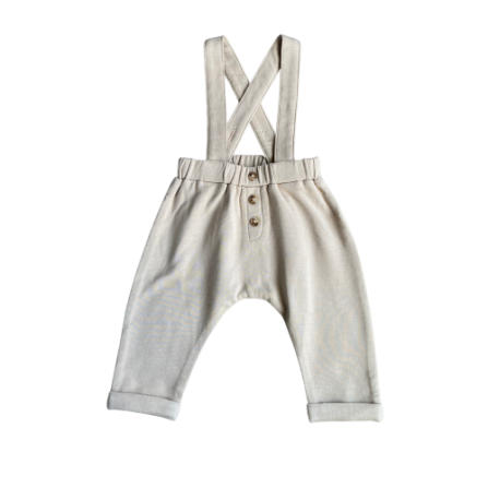 Baby Sprouts, Suspenders Overalls-Oat