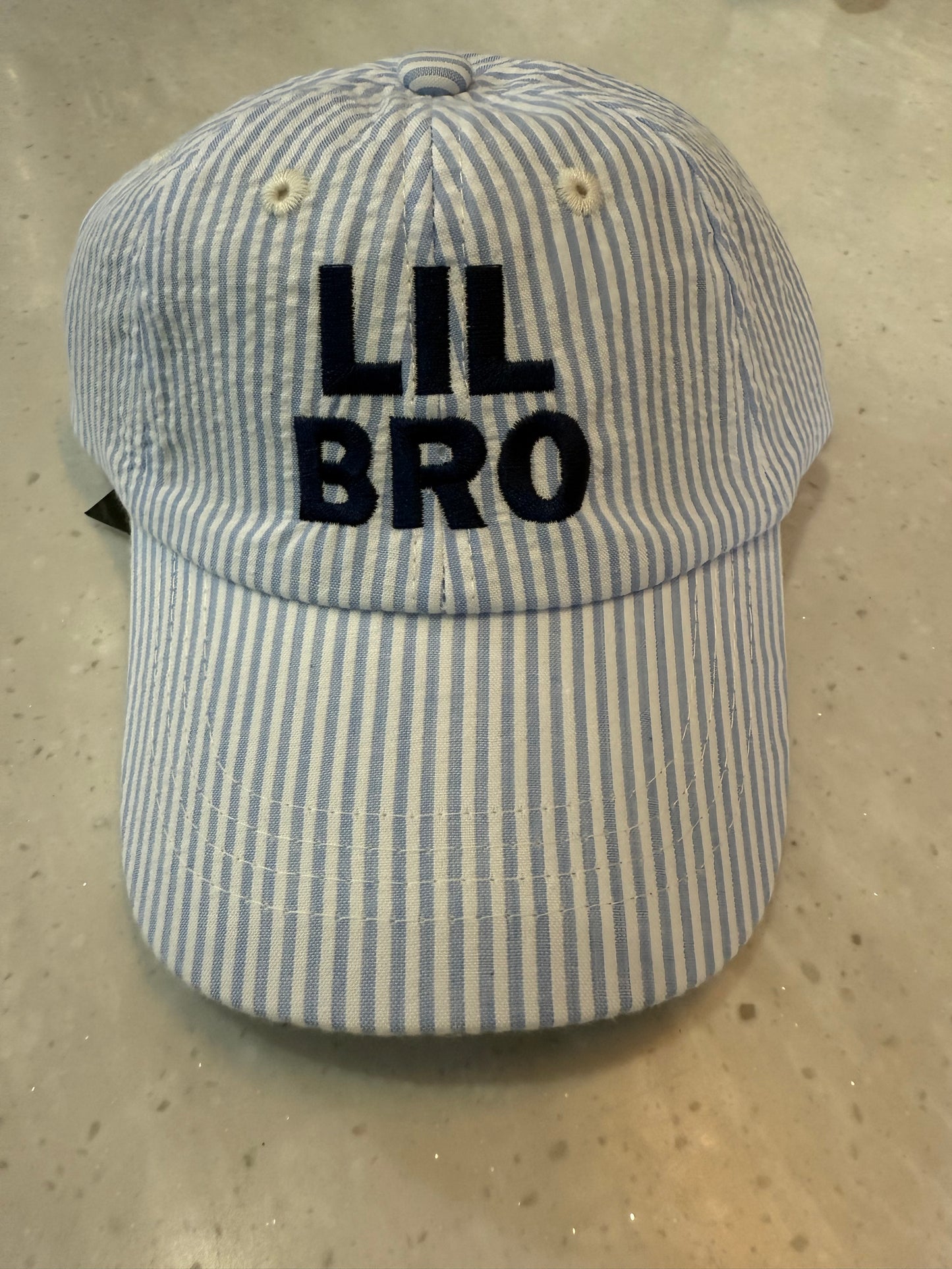 Hat-Light Blue Pinstripe-Bits & Bows