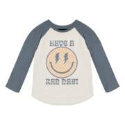 Have A Rad Day Raglan in natural and navy by Tiny Whales