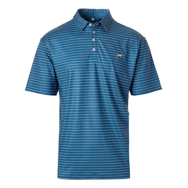 Fieldstone Clubhouse Polo in Blue, lightweight performance polo with 4-way stretch fabric