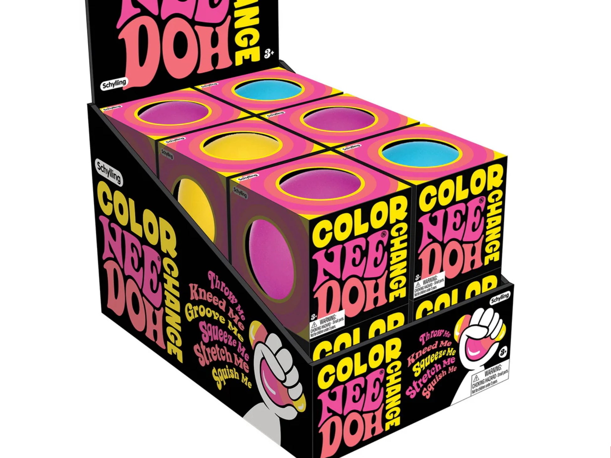 Color-Changing Nee Doh stress ball in hand, displaying its dynamic hue-shifting design