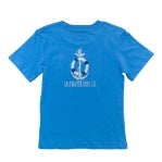 Anchor SS Graphic Tee in Parisian Blue by Saltwater Boys, refined nautical design