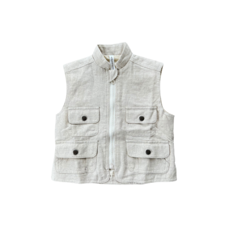 Explorer Vest-Cream Linen