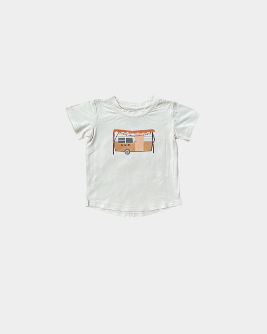 Short sleeve t-shirt in soft bamboo jersey with custom RV print by Baby Sprouts