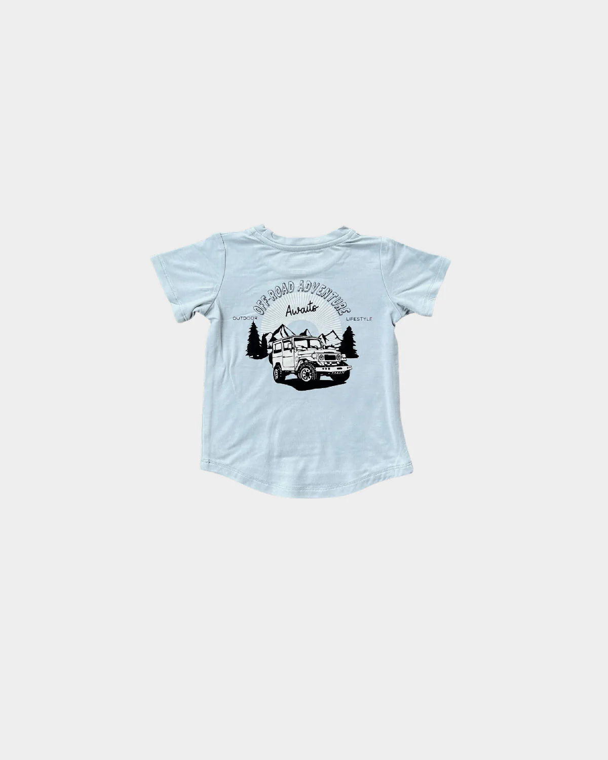 Baby Sprouts short sleeve tee in custom outdoor adventure print, 95% bamboo jersey