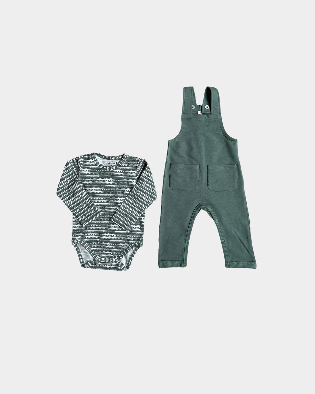 Baby Sprouts Overalls Set - Pine