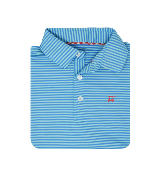 Bald Head Blues Golf Shirt - Aruba/Regatta Blue Stripe