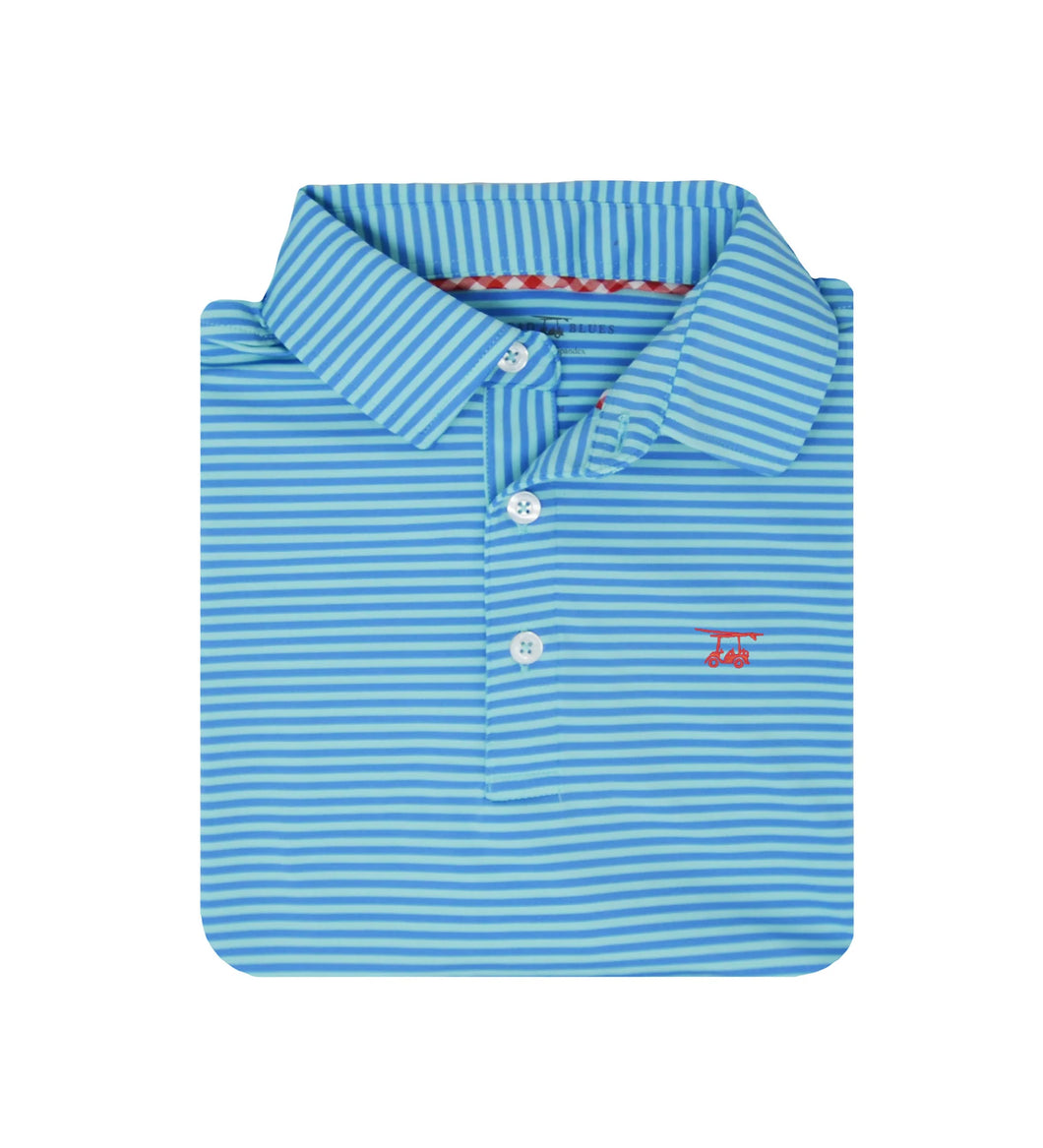 Bald Head Blues Golf Shirt - Aruba/Regatta Blue Stripe