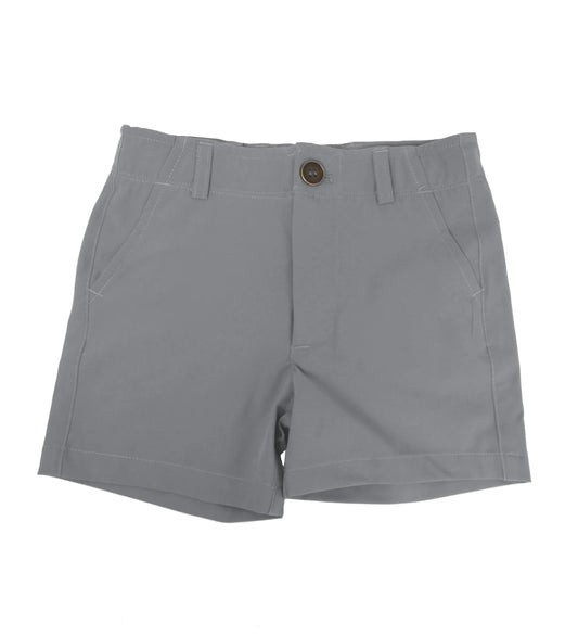 Grey lightweight performance golf shorts with stretch by Bald Head Blues