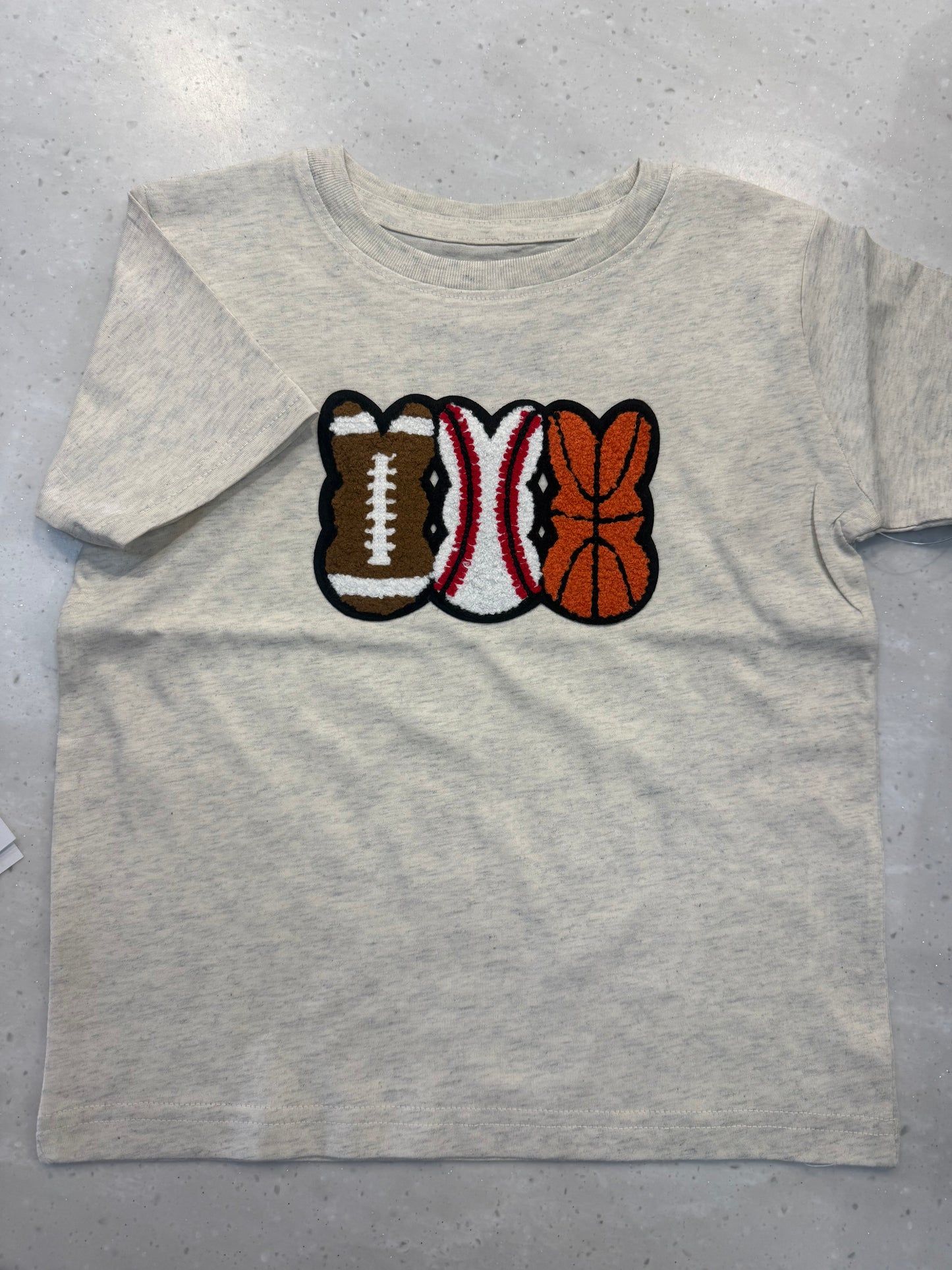 Sports Peeps Patch Easter short-sleeve t-shirt in natural heather by Sweet Wink